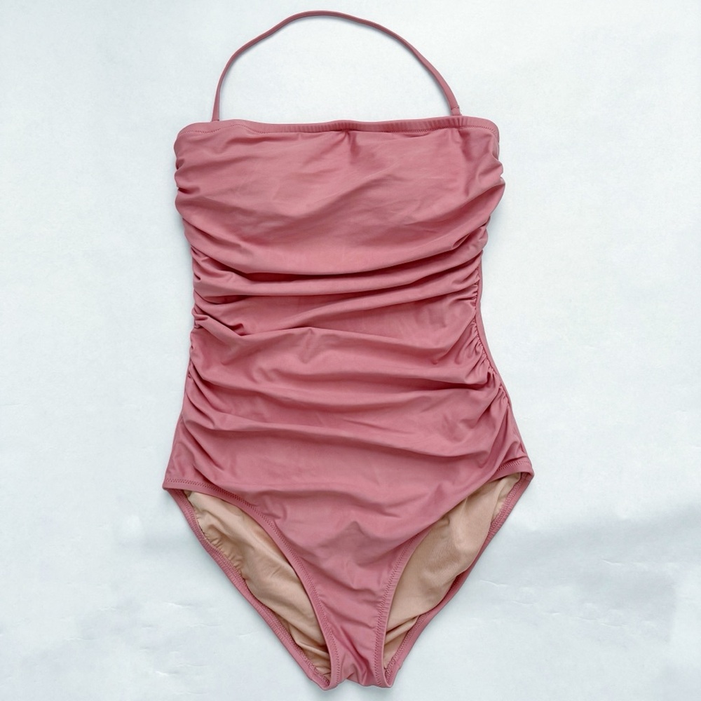 NEW J.CREW Ruched Bandeau One-piece Swimsuit -Size 8